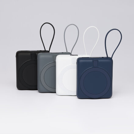 Внешний аккумулятор с подсветкой Ritter PD 10000mAh с функцией беспроводной зарядки 15W, серый