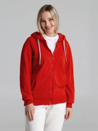 Толстовка на молнии с капюшоном Unit Siverga, красная Толстовка на молнии с капюшоном Unit Siverga, красная