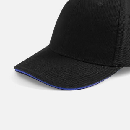 Бейсболка Buffalo, черная с ярко-синим Бейсболка Buffalo, черная с ярко-синим