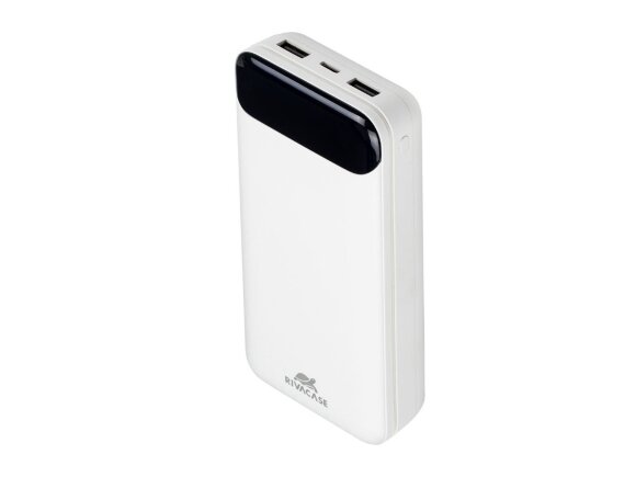 RIVACASE VA2280 (20000mAh) с дисплеем, белый, внешний аккумулятор /24 с нанесением логотипа