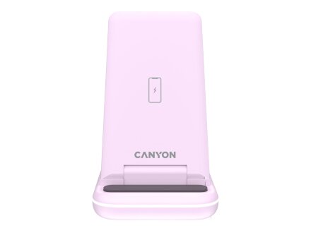 Беспроводное зарядное устройство 3-в-1 CANYON WS-304 (CNS-WCS304B), 15W, розовый
