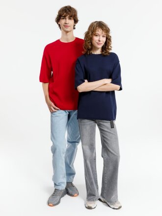 Джемпер с коротким рукавом Siluetti Volumica, темно-синий Джемпер с коротким рукавом Siluetti Volumica, темно-синий