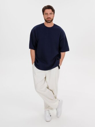 Джемпер с коротким рукавом Siluetti Volumica, темно-синий Джемпер с коротким рукавом Siluetti Volumica, темно-синий