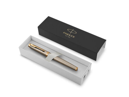 Перьевая ручка Parker IM Metal Brushed Metal GT, перо: F, цвет чернил: blue Перьевая ручка Parker IM Metal Brushed Metal GT, перо: F, цвет чернил: blue