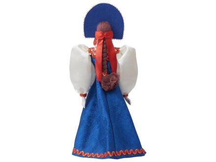 Подарочный набор: кукла фарфоровая, чай Малина с мятой, синий