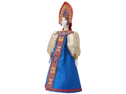 Подарочный набор: кукла фарфоровая, чай Малина с мятой, синий