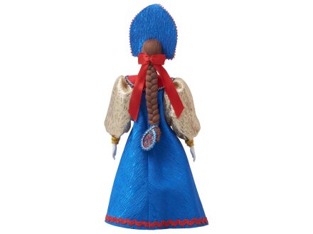 Подарочный набор: кукла фарфоровая, чай Малина с мятой, синий