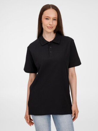 Рубашка поло унисекс Tervise, черная Рубашка поло унисекс Tervise, черная
