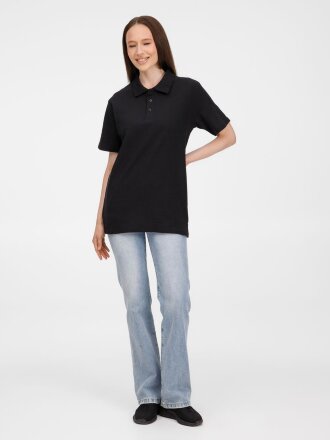 Рубашка поло унисекс Tervise, черная Рубашка поло унисекс Tervise, черная