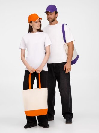 Бейсболка Canopy, оранжевая с белым кантом Бейсболка Canopy, оранжевая с белым кантом