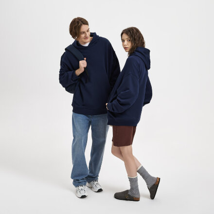 Худи оверсайз унисекс FUSION, темно-синий, размер M/L