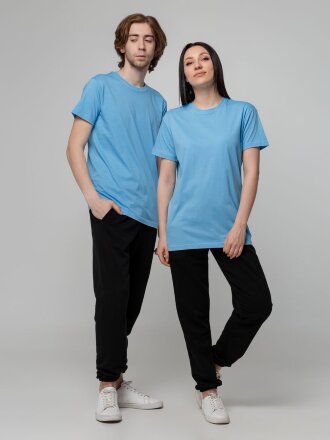 Футболка унисекс T-bolka 140, голубая Футболка унисекс T-bolka 140, голубая