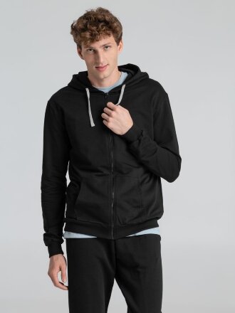 Толстовка на молнии с капюшоном Unit Siverga, черная Толстовка на молнии с капюшоном Unit Siverga, черная