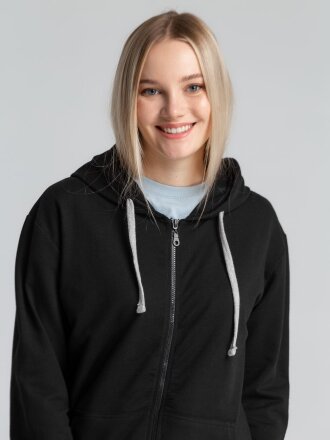 Толстовка на молнии с капюшоном Unit Siverga, черная Толстовка на молнии с капюшоном Unit Siverga, черная