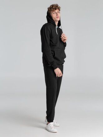 Толстовка на молнии с капюшоном Unit Siverga, черная Толстовка на молнии с капюшоном Unit Siverga, черная