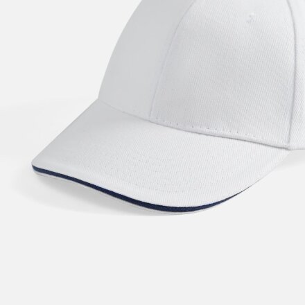 Бейсболка Buffalo, белая с темно-синим Бейсболка Buffalo, белая с темно-синим