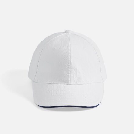 Бейсболка Buffalo, белая с темно-синим Бейсболка Buffalo, белая с темно-синим