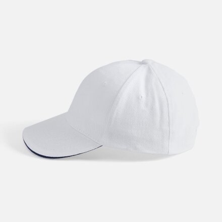 Бейсболка Buffalo, белая с темно-синим Бейсболка Buffalo, белая с темно-синим