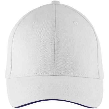 Бейсболка Buffalo, белая с темно-синим Бейсболка Buffalo, белая с темно-синим