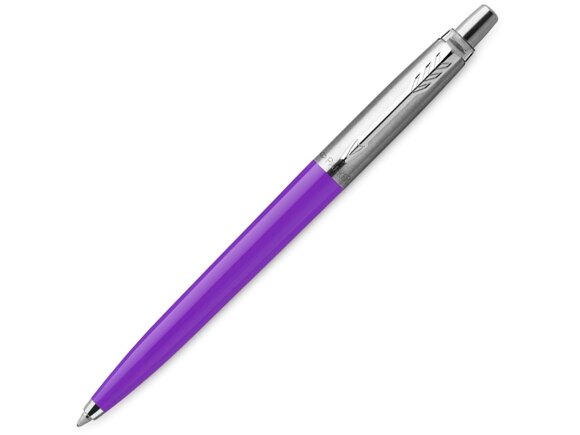 Шариковая ручка Parker Jotter, цвет FROSTY PURPLE, цвет чернил синий, толщина линии M , в подарочной коробке с нанесением логотипа