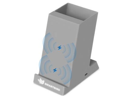 Беспроводная зарядка-подставка с подсветкой Glow box, серый Беспроводная зарядка-подставка с подсветкой Glow box, серый