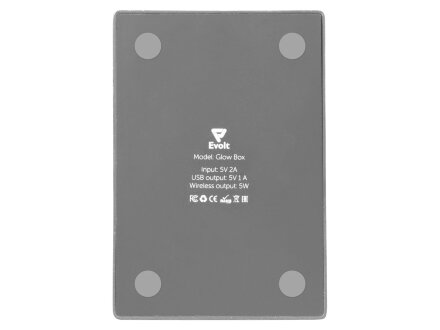 Беспроводная зарядка-подставка с подсветкой Glow box, серый Беспроводная зарядка-подставка с подсветкой Glow box, серый