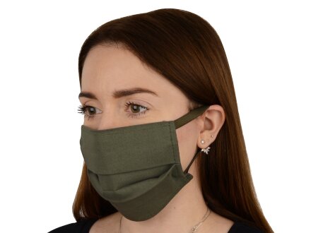 Маска для лица многоразовая из хлопка, хаки Маска для лица многоразовая из хлопка, хаки
