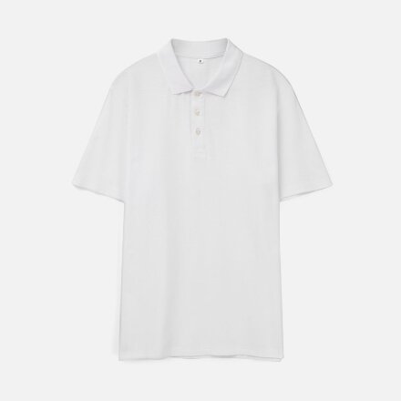 Рубашка поло унисекс Tervise, белая Рубашка поло унисекс Tervise, белая