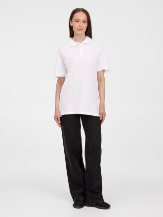 Рубашка поло унисекс Tervise, белая Рубашка поло унисекс Tervise, белая