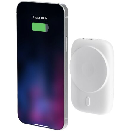 Универсальный магнитный аккумулятор Feel Motion, 5000 мАч, белый Универсальный магнитный аккумулятор Feel Motion, 5000 мАч, белый