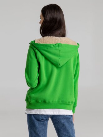 Толстовка унисекс на молнии Sherpa 280, ярко-зеленая Толстовка унисекс на молнии Sherpa 280, ярко-зеленая