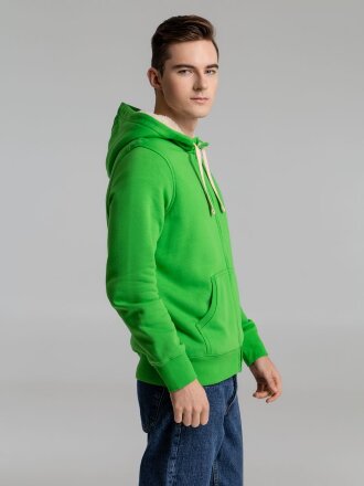 Толстовка унисекс на молнии Sherpa 280, ярко-зеленая Толстовка унисекс на молнии Sherpa 280, ярко-зеленая