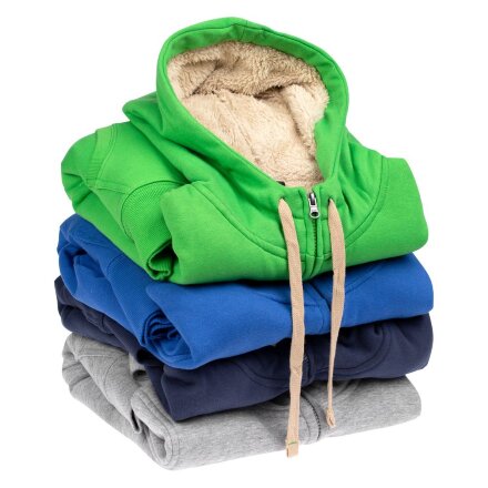 Толстовка унисекс на молнии Sherpa 280, ярко-зеленая Толстовка унисекс на молнии Sherpa 280, ярко-зеленая