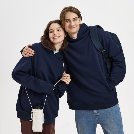 Худи оверсайз унисекс FUSION, темно-синий, размер XL/2XL