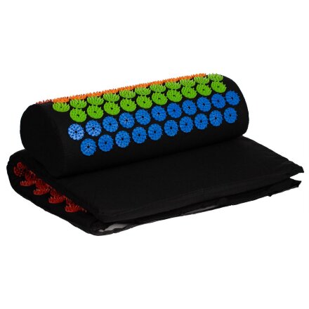 Массажный акупунктурный коврик с валиком Iglu, разноцветный Массажный акупунктурный коврик с валиком Iglu, разноцветный