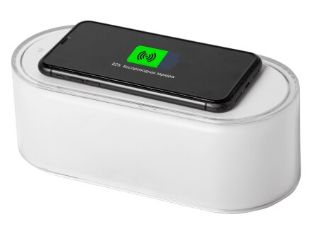 Ночник с беспроводной зарядкой и RGB подсветкой Miracle, 15 Вт, белый Ночник с беспроводной зарядкой и RGB подсветкой Miracle, 15 Вт, белый