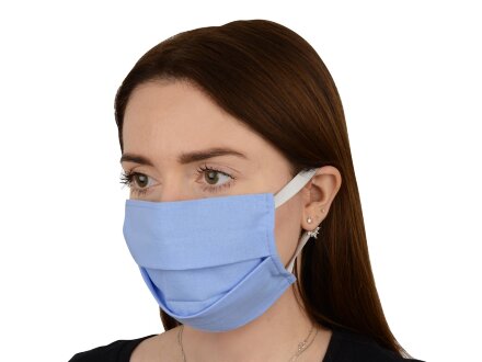 Маска для лица многоразовая из хлопка, голубой Маска для лица многоразовая из хлопка, голубой