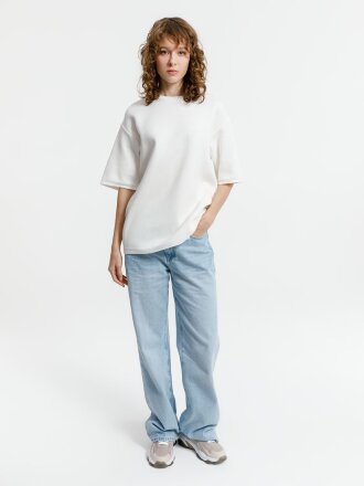 Джемпер с коротким рукавом Siluetti Volumica, молочно-белый Джемпер с коротким рукавом Siluetti Volumica, молочно-белый