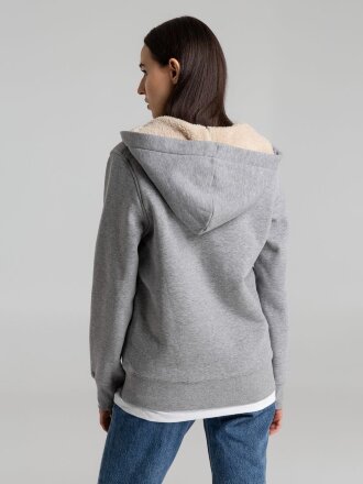 Толстовка унисекс на молнии Sherpa 280, серый меланж Толстовка унисекс на молнии Sherpa 280, серый меланж