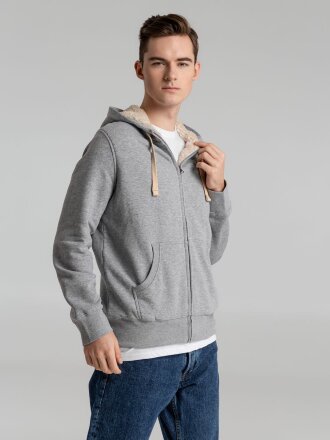 Толстовка унисекс на молнии Sherpa 280, серый меланж Толстовка унисекс на молнии Sherpa 280, серый меланж