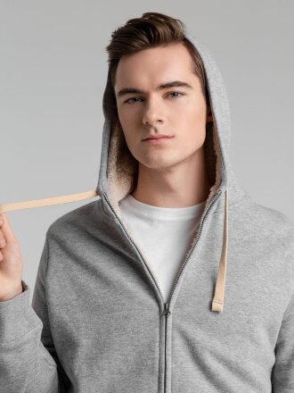 Толстовка унисекс на молнии Sherpa 280, серый меланж Толстовка унисекс на молнии Sherpa 280, серый меланж