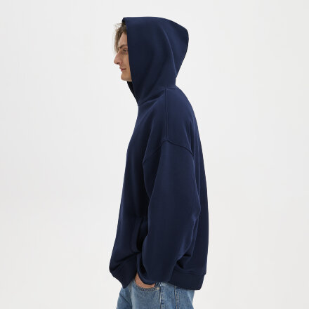 Худи оверсайз унисекс FUSION, темно-синий, размер 3XL/4XL