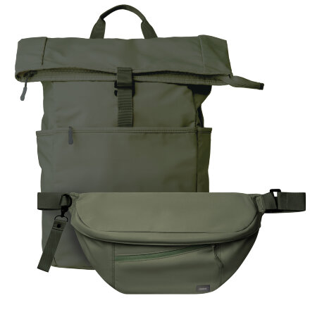 Подарочный набор Boston, зеленый (рюкзак, сумка cross body)