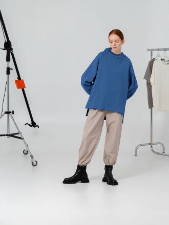 Худи унисекс Vozduh 1.0, синее Худи унисекс Vozduh 1.0, синее