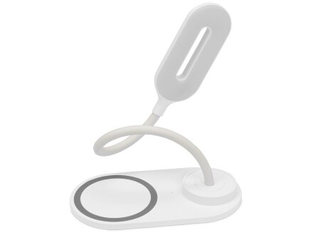 Настольный светильник с беспроводной зарядкой Flamp, белый Настольный светильник с беспроводной зарядкой Flamp, белый