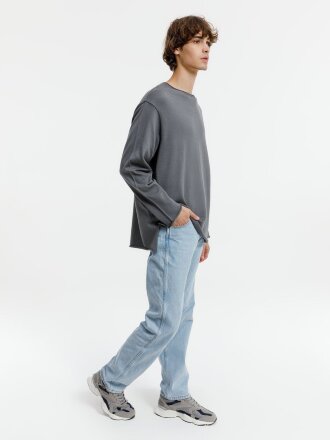 Лонгслив унисекс Siluetti Fuori, серый Лонгслив унисекс Siluetti Fuori, серый