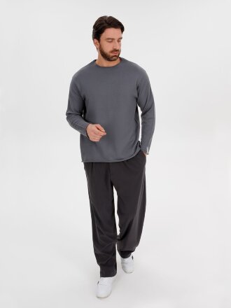 Лонгслив унисекс Siluetti Fuori, серый Лонгслив унисекс Siluetti Fuori, серый