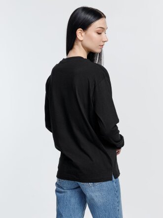 Футболка унисекс с длинным рукавом Pioneer LSL, черная Футболка унисекс с длинным рукавом Pioneer LSL, черная