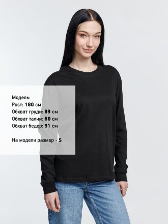 Футболка унисекс с длинным рукавом Pioneer LSL, черная Футболка унисекс с длинным рукавом Pioneer LSL, черная