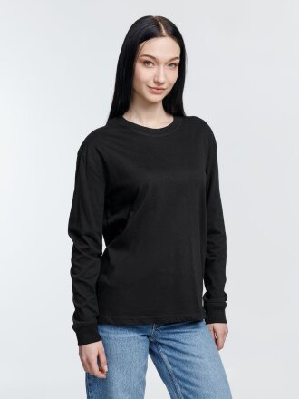 Футболка унисекс с длинным рукавом Pioneer LSL, черная Футболка унисекс с длинным рукавом Pioneer LSL, черная